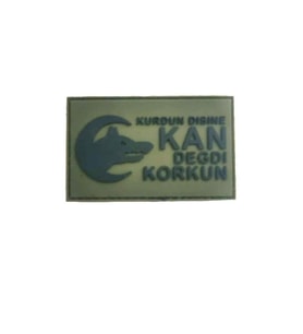 Single Sword "Kurdun Dişine Kan Değdi Korkun" Plastik Arma Peç - Patch HAKİ