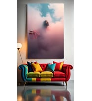 İSA SİLULETİ V1 Ev Duvar Salon Güzellik Salonu Ofis Dükkan Dekarasyon Kanvas Tablo (Çok Renkli)