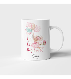 İyi ki Doğdun Balerin Kişiye Özel Baskılı Kupa Bardak