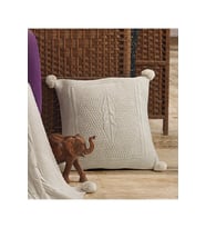 Triko Örgü Kırlent Kılıfı Yastık Kılıfı 45 X 45 Cm (Taş)