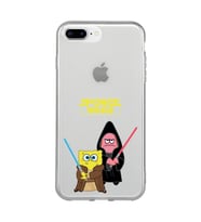 Iphone 7 Plus / 8 Plus Uyumlu Sunger Bob Star Wars Desenli Şeffaf Telefon Kılıfı