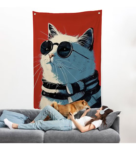 Cool Kedi Duvar Örtüsü-7643