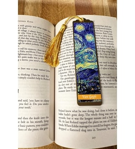 Van Gogh Yıldızlı Gece Metal Ayraç – Sanatsal Kitap Ayracı – Dayanıklı Metal Tek Adet