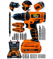 Darbeli 12 V Çift Akülü Şarjlı Vidalama Matkap 27 Parça Set