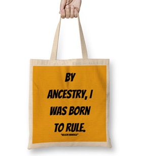 Nelson Mandela Quotes Art Gift - Vintage Retro Style Bez Çanta Uzun Saplı