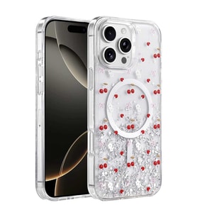 Onegif Apple İphone 16 Pro Max Misk Simli Magsafe Kapak - Desen 5