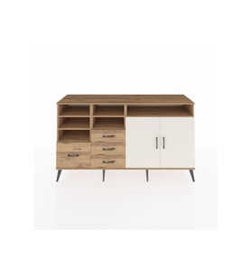 Kronos Konsol 7 Raflı 4 Çekmeceli 2 Kapaklı 176x59x99 Çam-Aytaşı/Çam