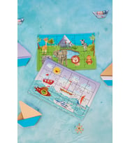 Okul Öncesi Başlangıç Yapboz Hayvanlar Alemi Ve Deniz Araçları Ahşap Puzzle Set