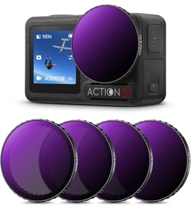 Concept ND filtre setleri, Push-in filtre ND8&PL+ND16&PL+ND32&PL+ND64&PL filtre, DJI Osmo Action 5 PRO/Action 4 ile uyumlu, polarize nötr yoğunluk HD cam