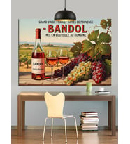 Şarap Reklamı Üzüm Bandol Dekoratif Kanvas - Mdf Ahşap Tablo