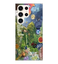 Samsung Galaxy S23 ULTRA Uyumlu Doğa Kolaj Aesthetic Tasarımlı Şeffaf Telefon Kılıfı