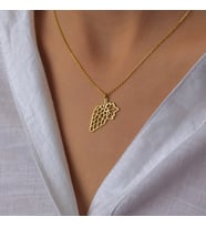 Meyve Kolye - Gümüş Üzüm Kolye - 18 Ayar Altın Dolgulu Meyve Kolye