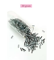 Uzun Boru Kesme Boncuk Çap 2mm Uzunluk 10 mm - 20 Gram - Siyah Beyaz - BNC251