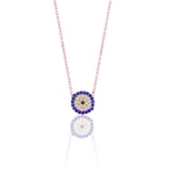 Nazar Boncuğu Tasarım Safir Zirkon Taşlı Roslu Kadın Kolye (S) 201025034