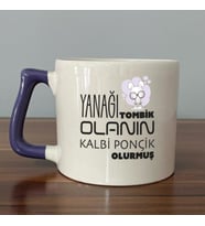 Yanağı Tombik Olanın Baskılı Mor Kulplu D Kupa