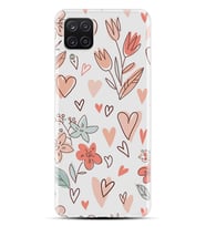Kılıfland Samsung Galaxy A12 Kılıf Silikon Resimli Kapak Paint Flowers Stok 717