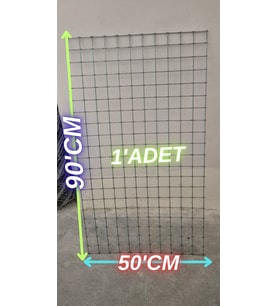 Hasır Tel 4 Göz Arası 3mm Kalınlık ( 90 cm Yükseklik x 50 cm Eni ) - 1- Adet (Gri)
