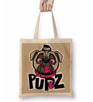 Kukla Köpek Pug Bez Çanta Uzun Saplı