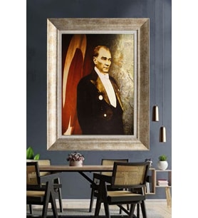 Gümüş Çerçeveli Atatürk Tablo ds326