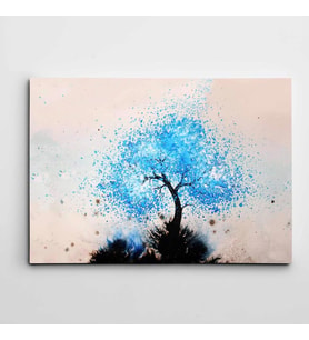 Mavi Ağaç Modern Sanat Kanvas Tablo