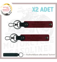 Hız Aşıklarına İsim Plaka ve B Rh (+) Kan Grubu Yazılı Özel Hediye x2' li Set Anahtarlık, Bordo-Laci
