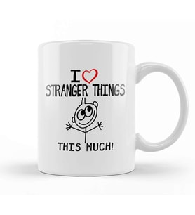I Heart Stranger Things This Much Kupa Bardak Porselen