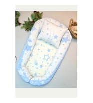Babynest Yastıklı Çok Amaçlı Anne Yanı Minder Alt Açma Mavi Bebek Yatak