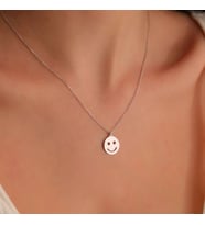 Kişiye Özel Emoji Yüz Kolye 925K Gümüş