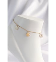 pilelistore 316L Çelik Gold Renk Papatya Tasarımlı Halhal - TJ-HH1612