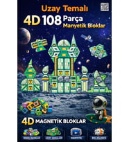 108 Parça 4D Uzay Temalı Manyetik Bloklar