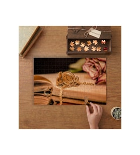 Köstekli Saat - Antika Saatler Tasarımı 240 parça Ahşap Puzzle Ahşap Kutuda MP02008