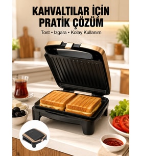 Tost Makinesi Yapışmaz Plaka 1500 Watt Güçlü Performans Yeni Nesil