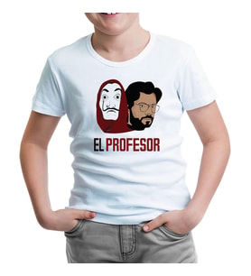 La Casa De Papel - El Profesor Beyaz Çocuk Tshirt
