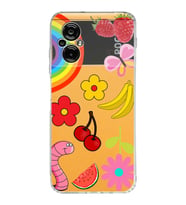 PrintiFy Xiaomi Poco M5 ile Uyumlu 1mm Slim Fit Water Color 5 Baskılı Şeffaf  Kılıf