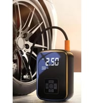 Taşınabilir Dijital Hava Kompresörü 150 PSI 3600mAh Kablosuz LED Şarjlı Lastik Pompası (Siyah)