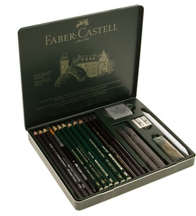 Faber-Castell Pitt Grafit Sanat Seti, Siyah, 19 Parça, Kömür Kalem Ve Aksesuarlarla, Gölgelendirme V (Çok Renkli)