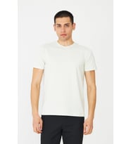 Ekru Basic Bisiklet Yaka Erkek T-Shirt