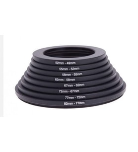 Step-Down Filtre Adaptör Seti 8 Adet (Siyah)