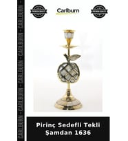 Özel Üretim Dekoratif Mumluk Salon Klasik Aksesuar Şık Pirinç Sedefli Tekli Şamdan 1636