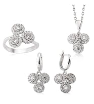 Gümüş Zirkon Taşlı Bayan Set (Standart)