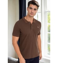 T9561 DEWBERRY ERKEK TSHIRT-KAHVE
