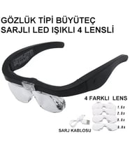- Şarjlı Gözlük Büyüteç 4 Farklı Lens -11537Dc