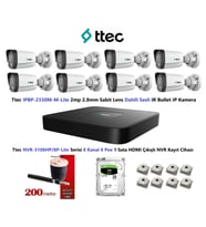 Nif Bilişim Ttec 2mp Mikrofonlu 8 Kameralı 500GB Disk Tak Çalıştır Hazır IP Kamera Seti (Beyaz)