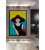 Çerçeve Görünümlü Dekoratif Ahşap Kare Modern Kadın Şıklığı Tablosu Ev/Ofis/İşyeri Tablo