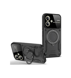 Newface Samsung Galaxy A05 Kılıf Joy Lens Standlı Kapak - Siyah