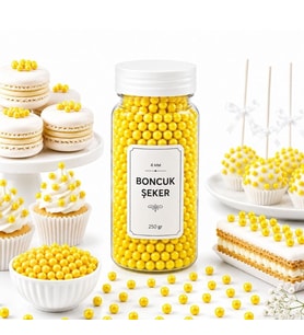 Dr. Gusto 4 Mm Sarı Boncuk Şeker 250 Gr