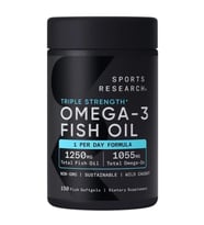Triple Strength Omega-3 Fish Oil 1250 mg Fish Oil 1055 mg Total Omega EPA+DHA 1000 MG 150 SOFTGELS