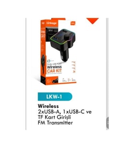 Araç Şarj Lkw1 2 USB A+ USB C Hızlı Araç Şarjı Cihazı Çakmaklık Tf Kart Girişli Fm Transmiter