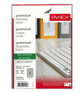 TANEX TW-2033 63.5x25.4mm LASER ETİKET