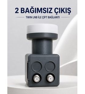 Çift Çıkışlı Twin LNB 4K Ultra HD Uyumlu Ku Band Uydu Anten Başlığı 0.1 dB